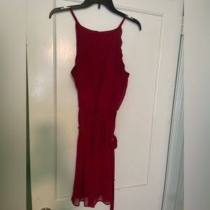 Maroon tie dress